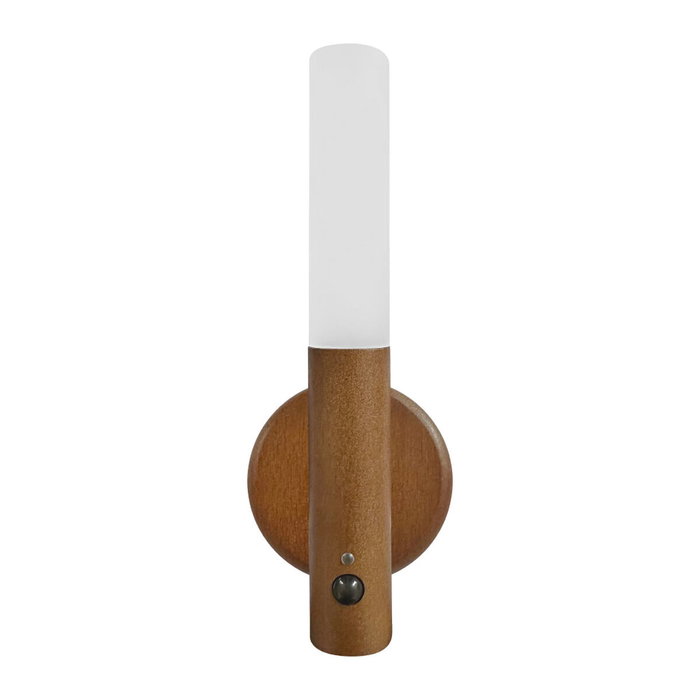 Edm Lámpara de pared LED recargable con sensor de movimiento y acabado madera Edm Lámpara de pared LED recargable con sensor de movimiento y acabado madera