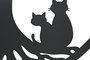 DKD Home Decor Decoración de Pared Metal Árbol Gato Negro