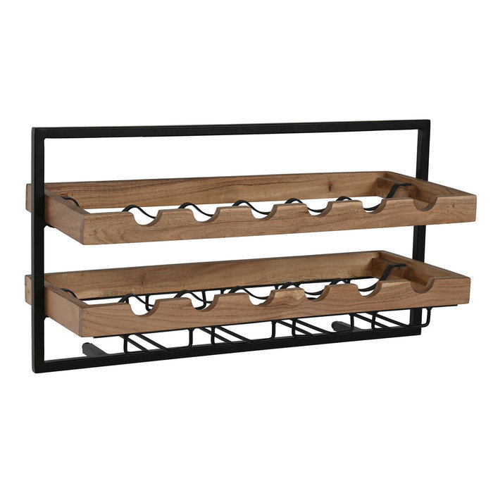 DKD Home Decor Botellero de Acacia y Metal para 8 Botellas, Natural DKD Home Decor Botellero de Acacia y Metal para 8 Botellas, Natural