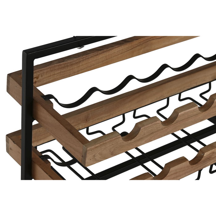 DKD Home Decor Botellero de Acacia y Metal para 8 Botellas, Natural DKD Home Decor Botellero de Acacia y Metal para 8 Botellas, Natural
