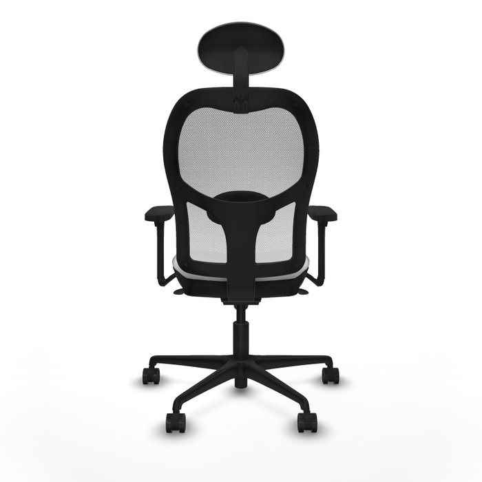 PIQUERAS Y CRESPO Silla de oficina Jorquera blanca con mecanismo Sincro y brazos 3D