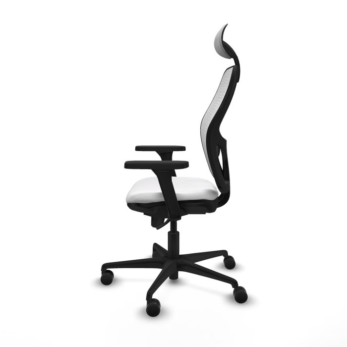 PIQUERAS Y CRESPO Silla de oficina Jorquera blanca con mecanismo Sincro y brazos 3D