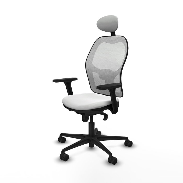 PIQUERAS Y CRESPO Silla de oficina Jorquera blanca con mecanismo Sincro y brazos 3D