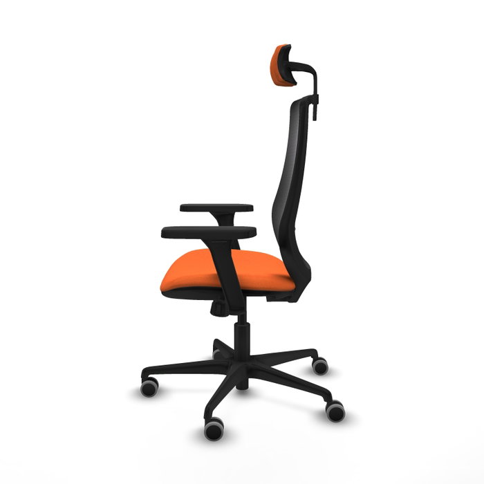 PIQUERAS Y CRESPO Silla de oficina Mardos con Mecanismo Sincro, Tela Naranja y Malla Negra PIQUERAS Y CRESPO Silla de oficina Mardos con Mecanismo Sincro, Tela Naranja y Malla Negra