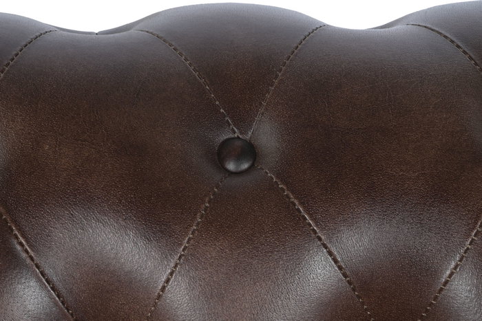 DKD Home Decor Leather top 23 Sofá Vintage Chester Piel Marrón 148 x 80 x 72 cm