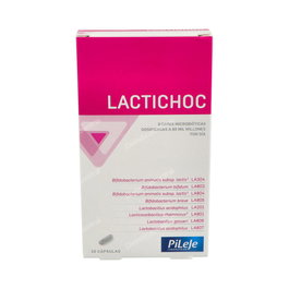 PILEJE Lactichoc 20 Cápsulas - Complemento alimenticio con 80 mil millones de fermentos lácticos y cepas microbióticas para la restauración intestinal.
