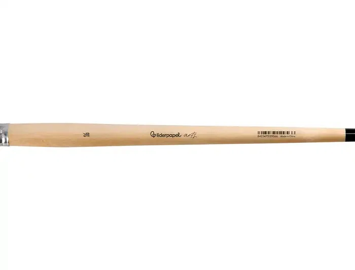 Liderpapel Pincel nº 16 Punta Redonda Cerdas para Óleo y Acrílica Certificado FSC