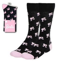 Cerdá Calcetines Barbie Negro con Detalles Rosa Talla 36-43
