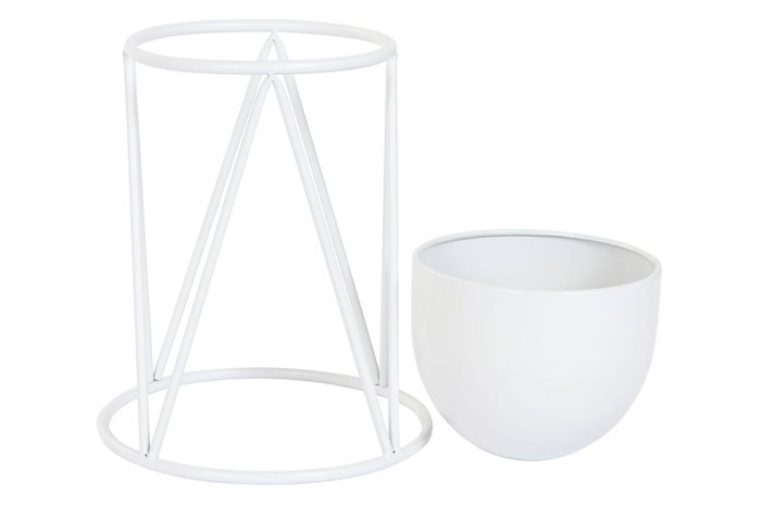 DKD Home Decor Set de 3 Maceteros Metálicos Blancos 38x38x80 cm
