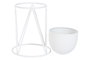 DKD Home Decor Set de 3 Maceteros Metálicos Blancos 38x38x80 cm