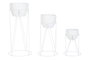 DKD Home Decor Set de 3 Maceteros Metálicos Blancos 38x38x80 cm