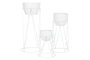 DKD Home Decor Set de 3 Maceteros Metálicos Blancos 38x38x80 cm
