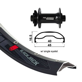 Rueda Delantera XLC Rodi Ready 40 Disc 27.5" 32 agujeros aluminio negro ETRTO 584-40 eje pasante 15mm
