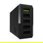 Green Cell Cargador 5 Puertos USB 52W CHARGC05 | Quick Charge 3.0 y PD | 12V | Negro | Alimentación AC 100-240V