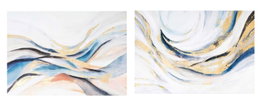 DKD Home Decor Cuadro Moderno Abstracto Multicolor Blanco Lienzo MDF 4 x 70 x 100 cm (2 Unidades)