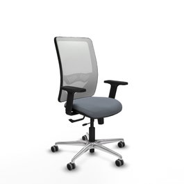 PIQUERAS Y CRESPO Silla de oficina Zulema con mecanismo Sincro/Traslack, Gris y Blanco