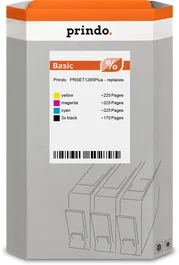Prindo Multipack de Tinta Negra, Cian, Magenta y Amarilla PRSET1285Plus Basic