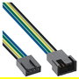 InLine 33328A Conector de Cable Molex 4 Pines, Macho a Hembra, Longitud 0.3m, Multicolor