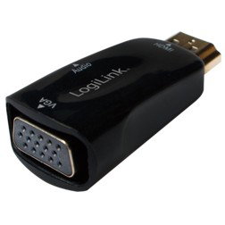LogiLink Adaptador HDMI macho a VGA hembra con salida de audio 3.5 mm 1080p