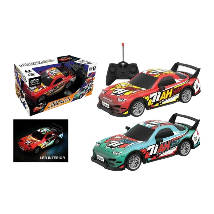 Jugatoys - atodavelocidad Lumi Rally Coche de radio control escala 1:18 con luces LED