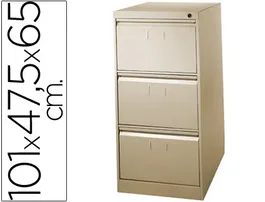 Blanca Fichero n.34 Metal 3 Cajones Beige 101x65x47.5 cm Carpetas Colgantes DIN A4