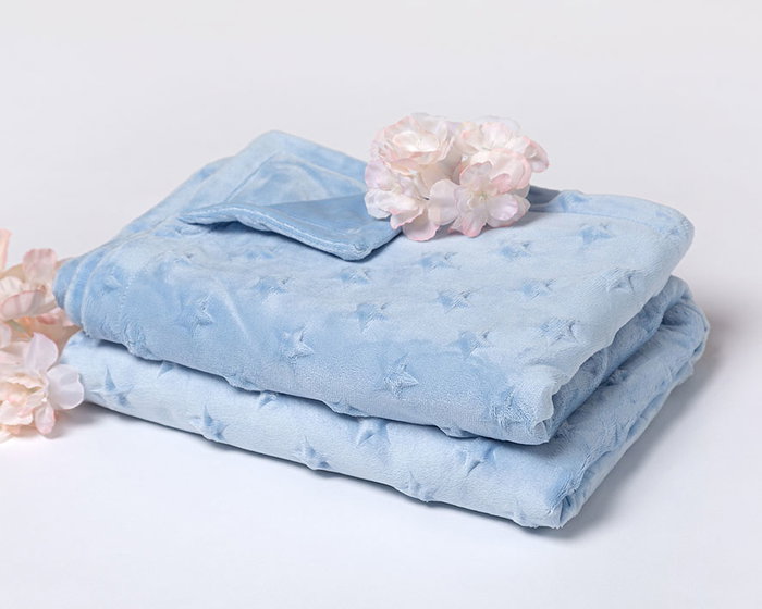KioKids Manta para Bebés con Estrellas en Relieve - Azul KioKids Manta para Bebés con Estrellas en Relieve - Azul