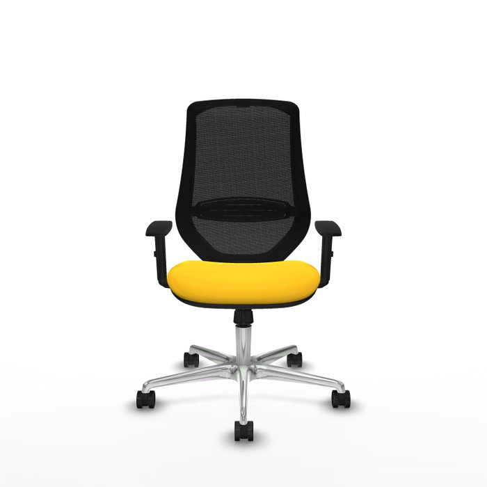 PIQUERAS Y CRESPO Silla de oficina Mardos con mecanismo Sincro, Amarillo y Negro