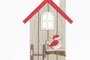 DKD Home Decor Decoración MDF Navidad Tradicional Natural y Rojo 13x5x30 cm