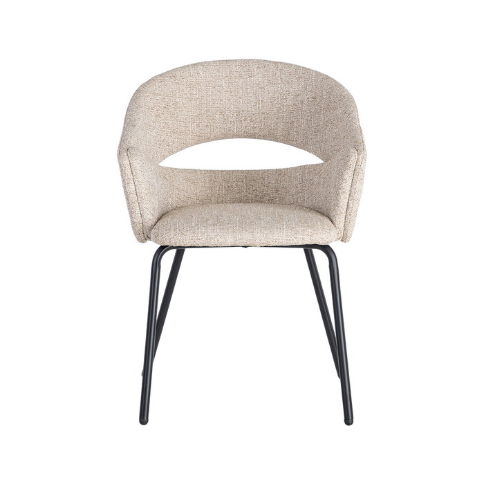 Silla Brazos Beige Tejido-Metal 59 X 61 X 82 cm (Set de 2) Silla Brazos Beige Tejido-Metal 59 X 61 X 82 cm (Set de 2)