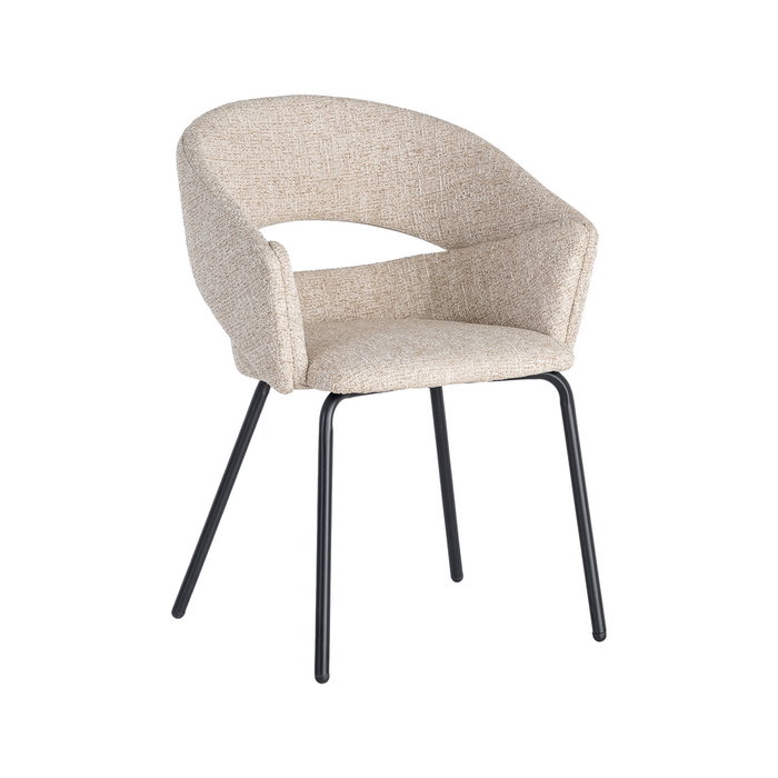 Silla Brazos Beige Tejido-Metal 59 X 61 X 82 cm (Set de 2) Silla Brazos Beige Tejido-Metal 59 X 61 X 82 cm (Set de 2)