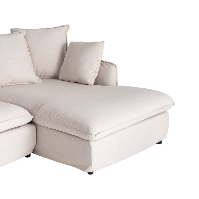 Sofá Chaise Longue Beige Dm-Tejido Salón 252 X 158 X 84 cm Sofá Chaise Longue Beige Dm-Tejido Salón 252 X 158 X 84 cm