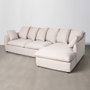 Sofá Chaise Longue Beige Dm-Tejido Salón 252 X 158 X 84 cm