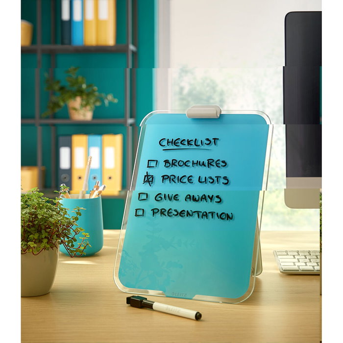 LEITZ Atril Sobremesa Cosy Cristal Azul