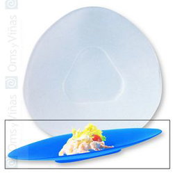 OMS Plato P. Triangulo Liso Azul (Set de 6)