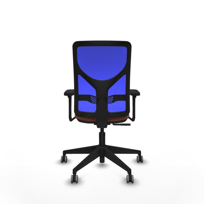 PIQUERAS Y CRESPO Silla de oficina Motilla, Mecanismo Sincro, Brazos 3D, Tela Marrón y Malla Azul