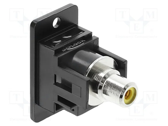 DeLOCK 91111 Módulo keystone RCA hembra a RCA hembra, Negro/Amarillo