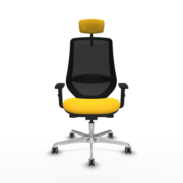 PIQUERAS Y CRESPO Silla de oficina Mardos con mecanismo Sincro/Traslack, Amarillo y Negro