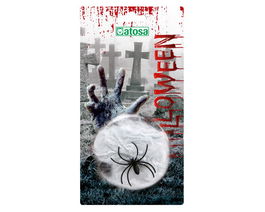 Telaraña Decorativa Blanca Extensible 15x10.5 cm con Araña 3 gramos Halloween