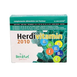 HERDIBEL Herdivitamin 2010 16Amp. Multivitamínico con Vitamina C, Jalea Real y Aloe Vera