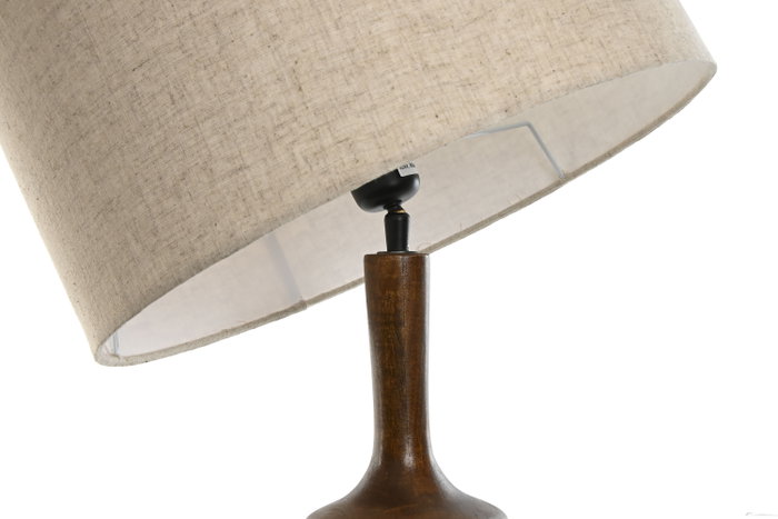 DKD Home Decor Lámpara de Sobremesa Mango Algodón Marrón y Beige