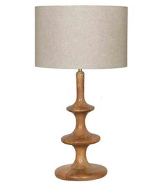 DKD Home Decor Lámpara de Sobremesa Mango Algodón Marrón y Beige