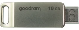 Goodram Pendrive ODA3 16 GB USB 3.2 Gen 1 USB Type-A y Type-C Plata, Velocidad Lectura 60 MB/s, Factor de Forma Giratorio