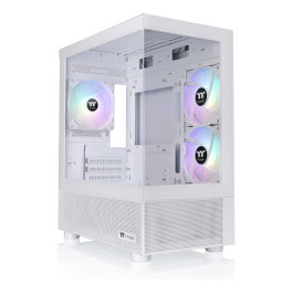 Thermaltake View 170 TG ARGB Snow - Caja Micro Torre PC con Ventiladores ARGB - Blanco