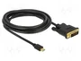 DeLOCK 83990 Cable adaptador de Mini DisplayPort a DVI-D, 3 m