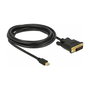 DeLOCK Cable Mini DisplayPort 1.1 a DVI-D 24+1, 3 m, Macho a Macho, Chapado en Oro, 1920x1200 Pixeles, 3.96 Gbit/s