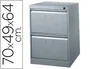 Blanca Fichero Cajones Metálico 2 Cajones Gris 70cm Alto 66.5cm Prof 50cm Ancho DIN A4 N.75
