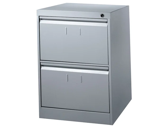 Blanca Fichero Cajones Metálico 2 Cajones Gris 70cm Alto 66.5cm Prof 50cm Ancho DIN A4 N.75