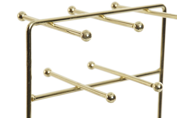 DKD Home Decor Joyero Chic Dorado de Metal y Espejo Hecho a Mano 11.5x24x16.5 cm (Pack de 2)