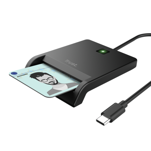 Trust Primo 26253 Lector de Tarjetas Inteligentes USB-C Negro