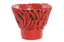 DKD Home Decor Centro de Mesa de Cemento Rojo con Diseño de Chilis